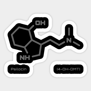 Psilocin Molecule - grey design Sticker